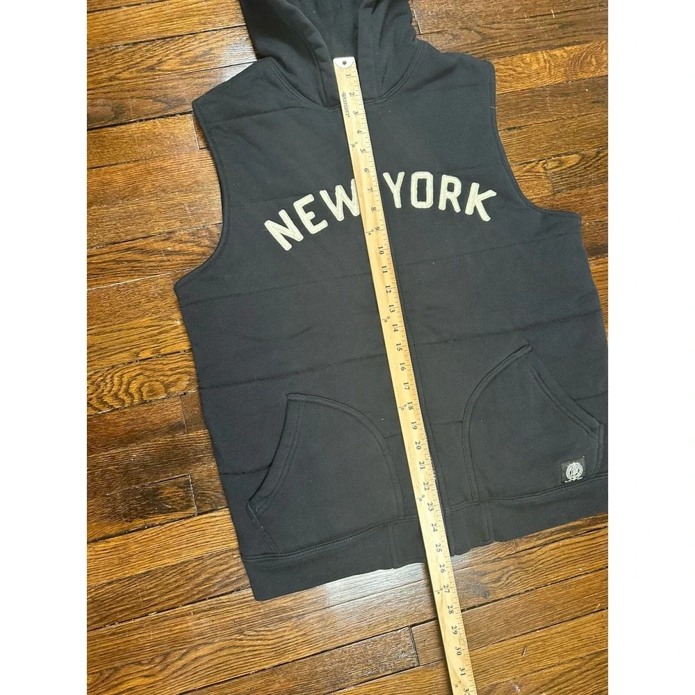 Polo Ralph Lauren Hooded Vest Men's Medium Black New York Quilted Padded *Read